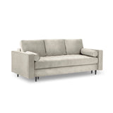 Aspen 3-Sitzer Sofa mit Schlaffunktion und Stauraum, aus Samt in Dunkelbeige (Salvador 2), 225x100x96 cm von Cosmopolitan Design – Bild 1