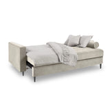 Aspen 3-Sitzer Sofa mit Schlaffunktion und Stauraum, aus Samt in Dunkelbeige (Salvador 2), 225x100x96 cm von Cosmopolitan Design – Bild 2