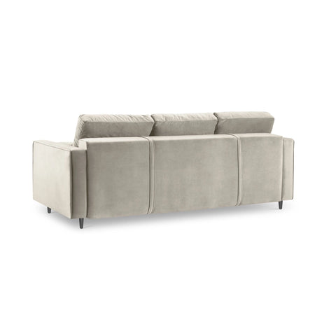 Aspen 3-Sitzer Sofa mit Schlaffunktion und Stauraum, aus Samt in Dunkelbeige (Salvador 2), 225x100x96 cm von Cosmopolitan Design – Bild 4