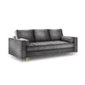 Aspen 3-Sitzer Sofa mit Schlaffunktion und Stauraum, aus Samt in Dunkelgrau (Salvador 18), 225x100x96 cm von Cosmopolitan Design – Bild 1