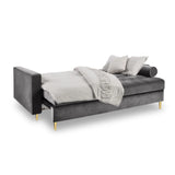 Aspen 3-Sitzer Sofa mit Schlaffunktion und Stauraum, aus Samt in Dunkelgrau (Salvador 18), 225x100x96 cm von Cosmopolitan Design – Bild 2
