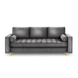 Aspen 3-Sitzer Sofa mit Schlaffunktion und Stauraum, aus Samt in Dunkelgrau (Salvador 18), 225x100x96 cm von Cosmopolitan Design – Bild 3