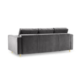 Aspen 3-Sitzer Sofa mit Schlaffunktion und Stauraum, aus Samt in Dunkelgrau (Salvador 18), 225x100x96 cm von Cosmopolitan Design – Bild 4