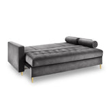 Aspen 3-Sitzer Sofa mit Schlaffunktion und Stauraum, aus Samt in Dunkelgrau (Salvador 18), 225x100x96 cm von Cosmopolitan Design – Bild 5