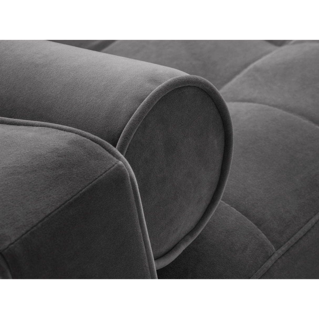Aspen 3-Sitzer Sofa mit Schlaffunktion und Stauraum, aus Samt in Dunkelgrau (Salvador 18), 225x100x96 cm von Cosmopolitan Design – Bild 7