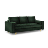Aspen 3-Sitzer Sofa mit Schlaffunktion und Stauraum, aus Samt in Flaschengrün (Salvador 07), 225x100x96 cm von Cosmopolitan Design – Bild 1