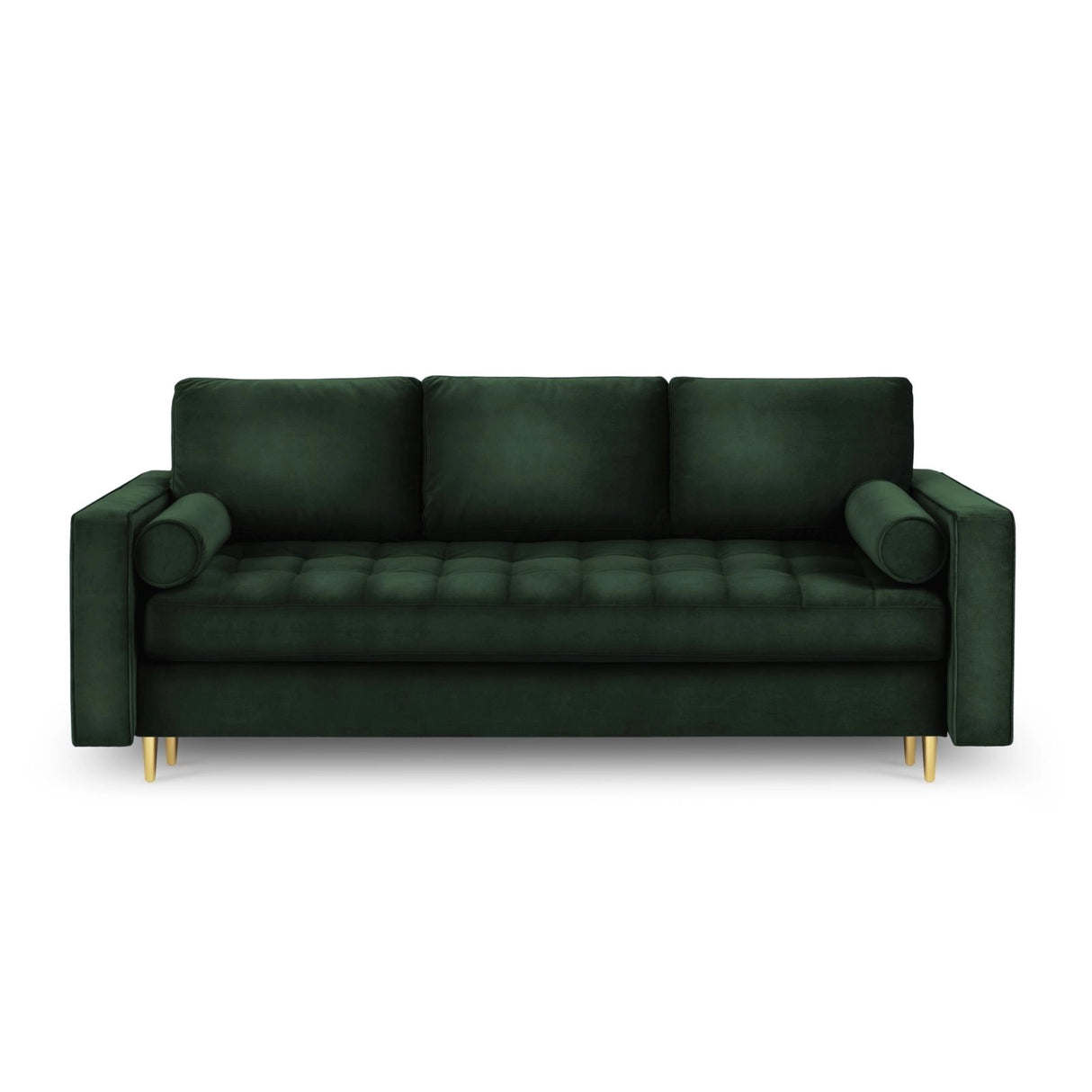 Aspen 3-Sitzer Sofa mit Schlaffunktion und Stauraum, aus Samt in Flaschengrün (Salvador 07), 225x100x96 cm von Cosmopolitan Design – Bild 3