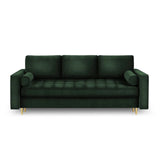 Aspen 3-Sitzer Sofa mit Schlaffunktion und Stauraum, aus Samt in Flaschengrün (Salvador 07), 225x100x96 cm von Cosmopolitan Design – Bild 3
