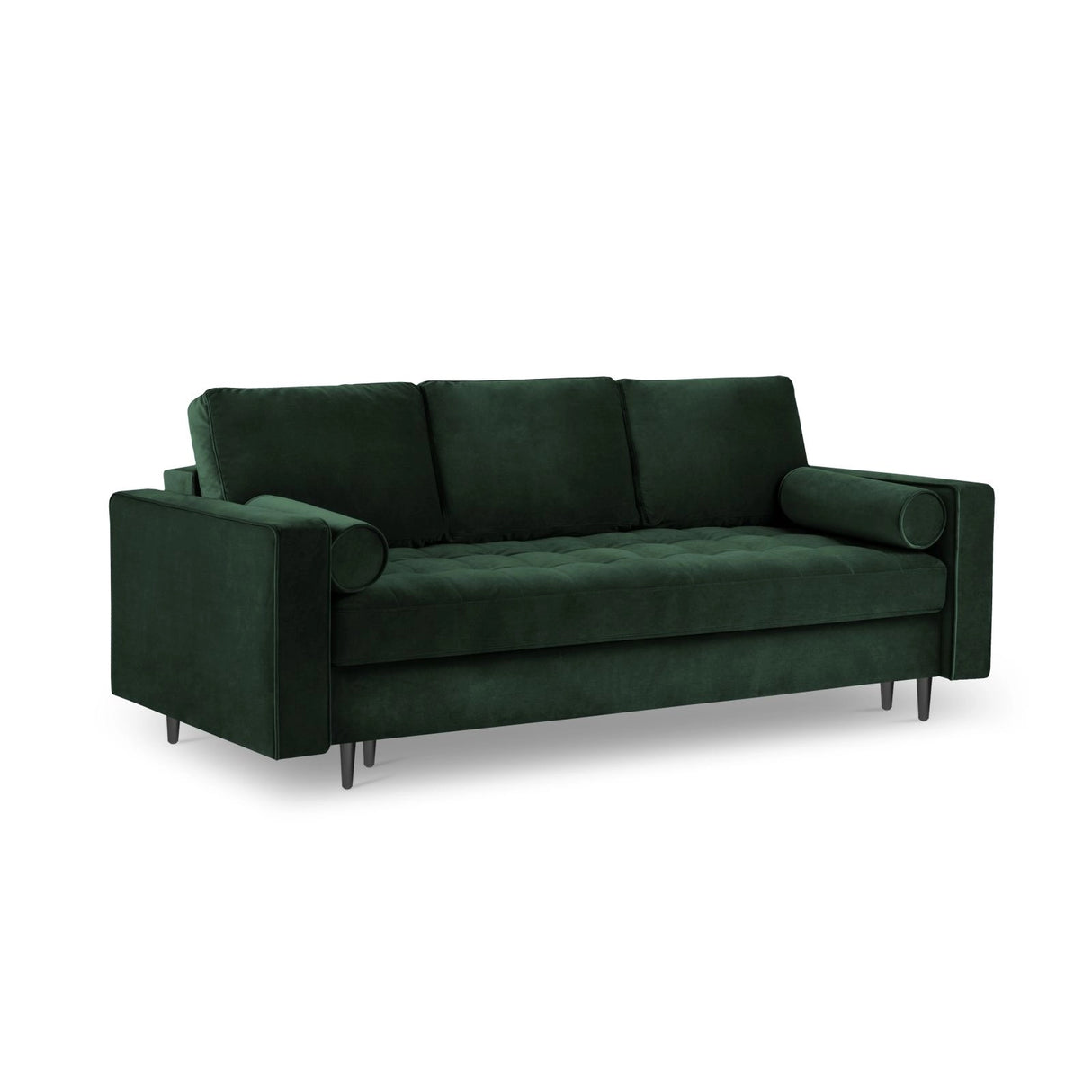 Aspen 3-Sitzer Sofa mit Schlaffunktion und Stauraum, aus Samt in Flaschengrün (Salvador 07), 225x100x96 cm von Cosmopolitan Design – Bild 1