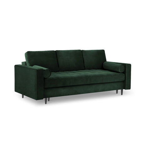 Aspen 3-Sitzer Sofa mit Schlaffunktion und Stauraum, aus Samt in Flaschengrün (Salvador 07), 225x100x96 cm von Cosmopolitan Design – Bild 1