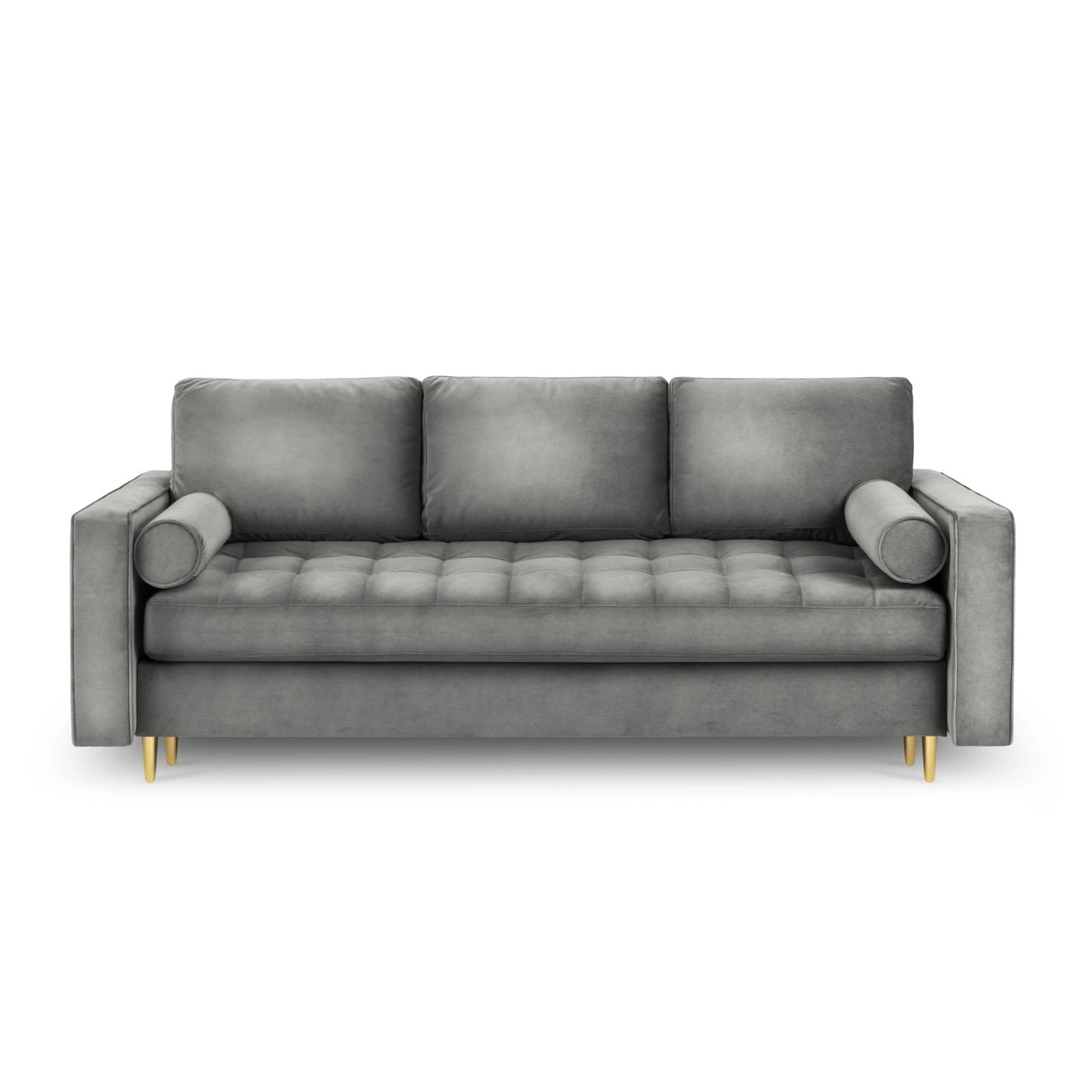Aspen 3-Sitzer Sofa mit Schlaffunktion und Stauraum, aus Samt in Grau (Salvador 17), 225x100x96 cm von Cosmopolitan Design – Bild 3