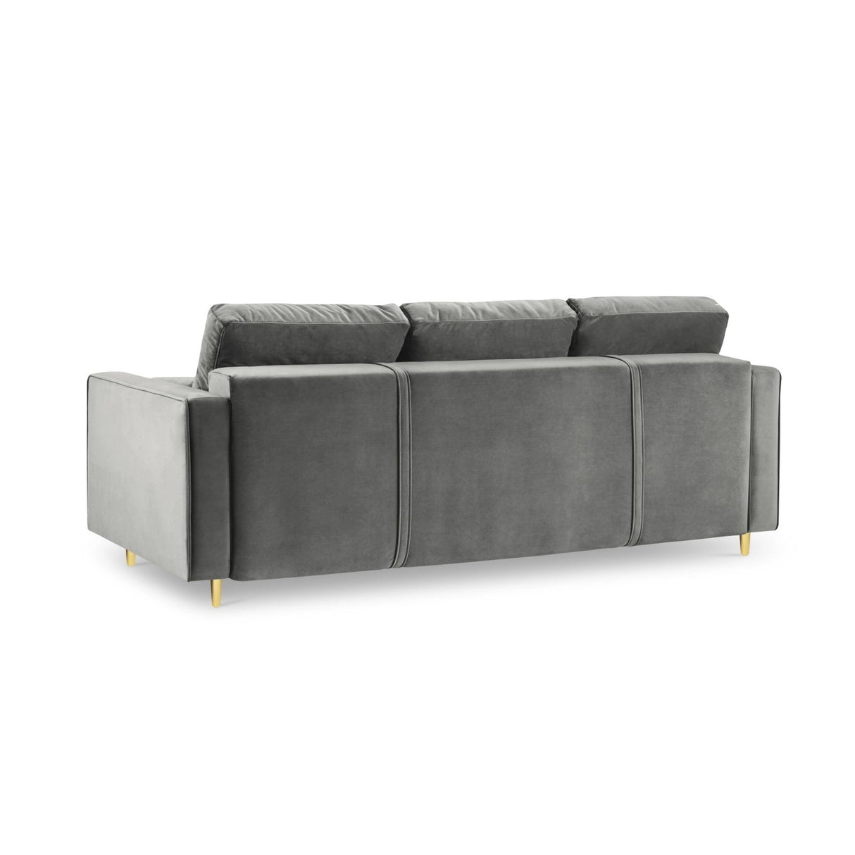 Aspen 3-Sitzer Sofa mit Schlaffunktion und Stauraum, aus Samt in Grau (Salvador 17), 225x100x96 cm von Cosmopolitan Design – Bild 4