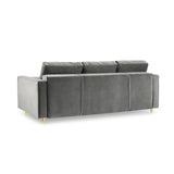 Aspen 3-Sitzer Sofa mit Schlaffunktion und Stauraum, aus Samt in Grau (Salvador 17), 225x100x96 cm von Cosmopolitan Design – Bild 4