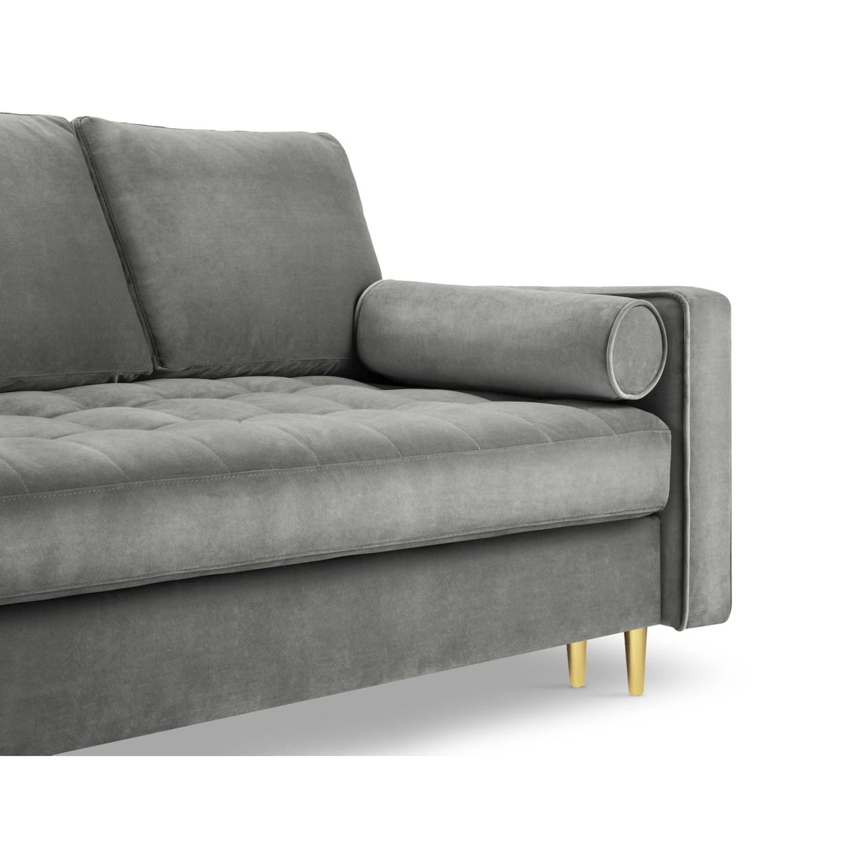 Aspen 3-Sitzer Sofa mit Schlaffunktion und Stauraum, aus Samt in Grau (Salvador 17), 225x100x96 cm von Cosmopolitan Design – Bild 6