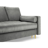 Aspen 3-Sitzer Sofa mit Schlaffunktion und Stauraum, aus Samt in Grau (Salvador 17), 225x100x96 cm von Cosmopolitan Design – Bild 6