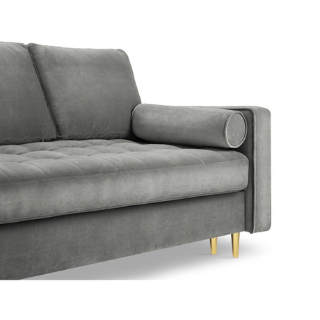 Aspen 3-Sitzer Sofa mit Schlaffunktion und Stauraum, aus Samt in Grau (Salvador 17), 225x100x96 cm von Cosmopolitan Design – Bild 6