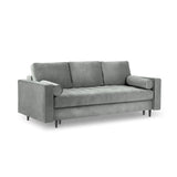Aspen 3-Sitzer Sofa mit Schlaffunktion und Stauraum, aus Samt in Grau (Salvador 17), 225x100x96 cm von Cosmopolitan Design – Bild 1