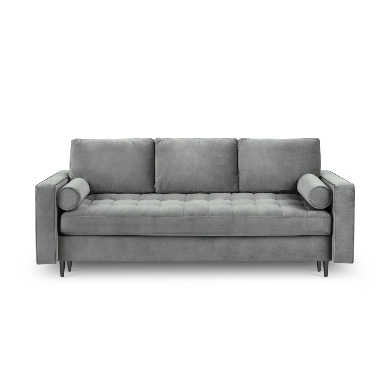 Aspen 3-Sitzer Sofa mit Schlaffunktion und Stauraum, aus Samt in Grau (Salvador 17), 225x100x96 cm von Cosmopolitan Design – Bild 3
