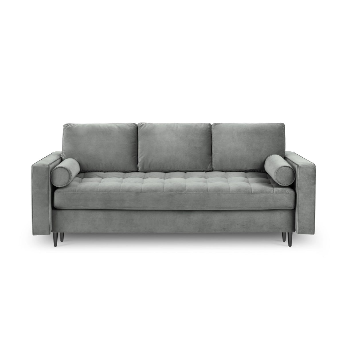 Aspen 3-Sitzer Sofa mit Schlaffunktion und Stauraum, aus Samt in Grau (Salvador 17), 225x100x96 cm von Cosmopolitan Design – Bild 3