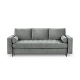 Aspen 3-Sitzer Sofa mit Schlaffunktion und Stauraum, aus Samt in Grau (Salvador 17), 225x100x96 cm von Cosmopolitan Design – Bild 3
