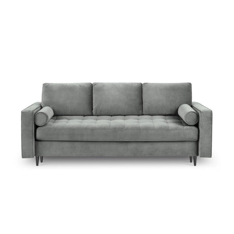 Aspen 3-Sitzer Sofa mit Schlaffunktion und Stauraum, aus Samt in Grau (Salvador 17), 225x100x96 cm von Cosmopolitan Design – Bild 3