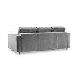Aspen 3-Sitzer Sofa mit Schlaffunktion und Stauraum, aus Samt in Grau (Salvador 17), 225x100x96 cm von Cosmopolitan Design – Bild 4