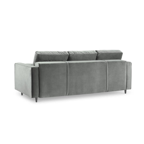 Aspen 3-Sitzer Sofa mit Schlaffunktion und Stauraum, aus Samt in Grau (Salvador 17), 225x100x96 cm von Cosmopolitan Design – Bild 4