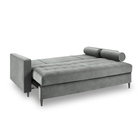 Aspen 3-Sitzer Sofa mit Schlaffunktion und Stauraum, aus Samt in Grau (Salvador 17), 225x100x96 cm von Cosmopolitan Design – Bild 5