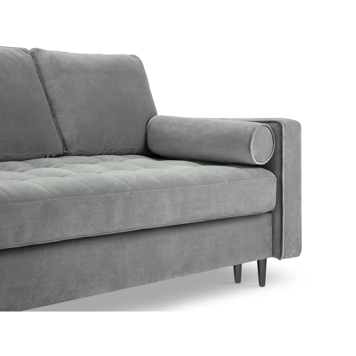 Aspen 3-Sitzer Sofa mit Schlaffunktion und Stauraum, aus Samt in Grau (Salvador 17), 225x100x96 cm von Cosmopolitan Design – Bild 6