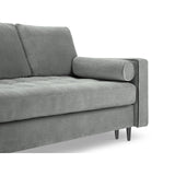 Aspen 3-Sitzer Sofa mit Schlaffunktion und Stauraum, aus Samt in Grau (Salvador 17), 225x100x96 cm von Cosmopolitan Design – Bild 6