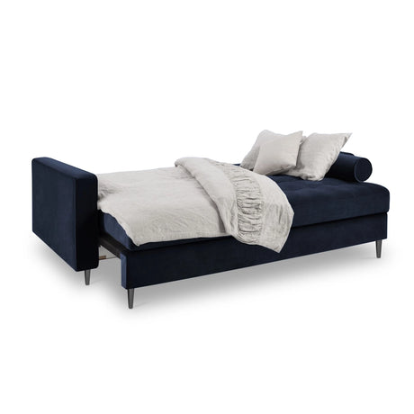 Aspen 3-Sitzer Sofa mit Schlaffunktion und Stauraum, aus Samt in Königsblau (Salvador 05), 225x100x96 cm von Cosmopolitan Design – Bild 2