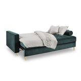 Aspen 3-Sitzer Sofa mit Schlaffunktion und Stauraum, aus Samt in Petrol (Salvador 06), 225x100x96 cm von Cosmopolitan Design – Bild 2