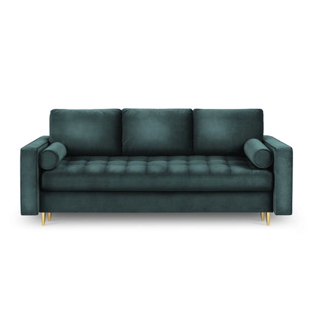 Aspen 3-Sitzer Sofa mit Schlaffunktion und Stauraum, aus Samt in Petrol (Salvador 06), 225x100x96 cm von Cosmopolitan Design – Bild 3