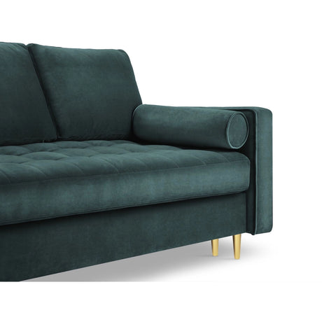 Aspen 3-Sitzer Sofa mit Schlaffunktion und Stauraum, aus Samt in Petrol (Salvador 06), 225x100x96 cm von Cosmopolitan Design – Bild 6