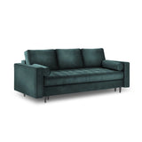 Aspen 3-Sitzer Sofa mit Schlaffunktion und Stauraum, aus Samt in Petrol (Salvador 06), 225x100x96 cm von Cosmopolitan Design – Bild 1