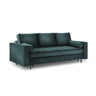 Aspen 3-Sitzer Sofa mit Schlaffunktion und Stauraum, aus Samt in Petrol (Salvador 06), 225x100x96 cm von Cosmopolitan Design – Bild 1
