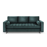 Aspen 3-Sitzer Sofa mit Schlaffunktion und Stauraum, aus Samt in Petrol (Salvador 06), 225x100x96 cm von Cosmopolitan Design – Bild 3