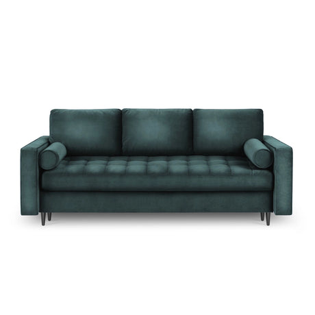 Aspen 3-Sitzer Sofa mit Schlaffunktion und Stauraum, aus Samt in Petrol (Salvador 06), 225x100x96 cm von Cosmopolitan Design – Bild 3