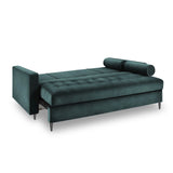Aspen 3-Sitzer Sofa mit Schlaffunktion und Stauraum, aus Samt in Petrol (Salvador 06), 225x100x96 cm von Cosmopolitan Design – Bild 5