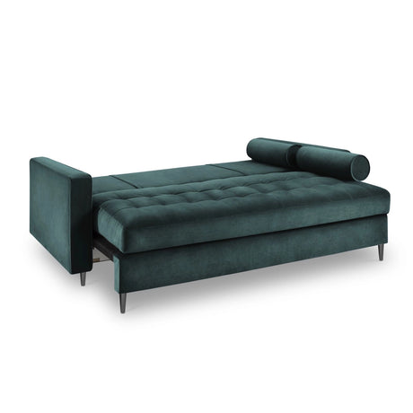 Aspen 3-Sitzer Sofa mit Schlaffunktion und Stauraum, aus Samt in Petrol (Salvador 06), 225x100x96 cm von Cosmopolitan Design – Bild 5