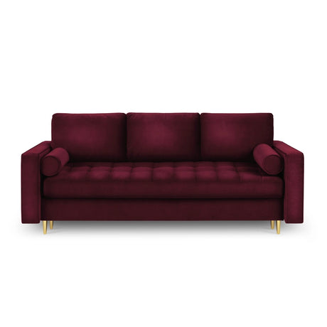 Aspen 3-Sitzer Sofa mit Schlaffunktion und Stauraum, aus Samt in Rot (Salvador 13), 225x100x96 cm von Cosmopolitan Design – Bild 3
