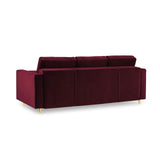 Aspen 3-Sitzer Sofa mit Schlaffunktion und Stauraum, aus Samt in Rot (Salvador 13), 225x100x96 cm von Cosmopolitan Design – Bild 4