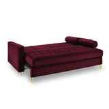 Aspen 3-Sitzer Sofa mit Schlaffunktion und Stauraum, aus Samt in Rot (Salvador 13), 225x100x96 cm von Cosmopolitan Design – Bild 5