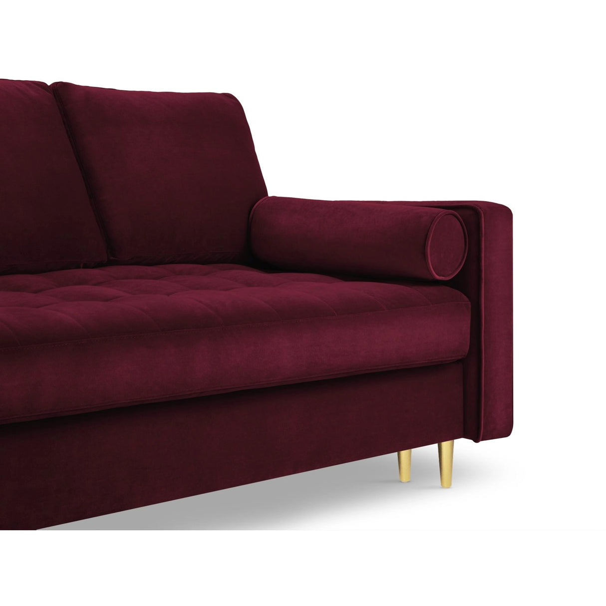 Aspen 3-Sitzer Sofa mit Schlaffunktion und Stauraum, aus Samt in Rot (Salvador 13), 225x100x96 cm von Cosmopolitan Design – Bild 6