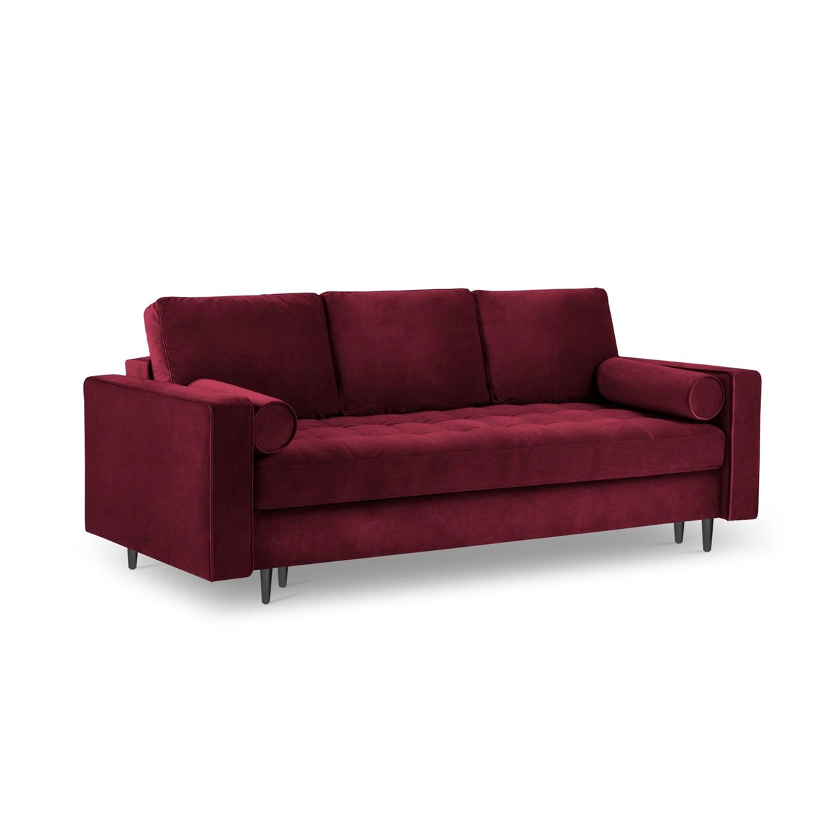 Aspen 3-Sitzer Sofa mit Schlaffunktion und Stauraum, aus Samt in Rot (Salvador 13), 225x100x96 cm von Cosmopolitan Design – Bild 1