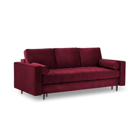 Aspen 3-Sitzer Sofa mit Schlaffunktion und Stauraum, aus Samt in Rot (Salvador 13), 225x100x96 cm von Cosmopolitan Design – Bild 1