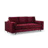 Aspen 3-Sitzer Sofa mit Schlaffunktion und Stauraum, aus Samt in Rot (Salvador 13), 225x100x96 cm von Cosmopolitan Design – Bild 1