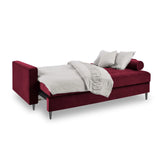 Aspen 3-Sitzer Sofa mit Schlaffunktion und Stauraum, aus Samt in Rot (Salvador 13), 225x100x96 cm von Cosmopolitan Design – Bild 2