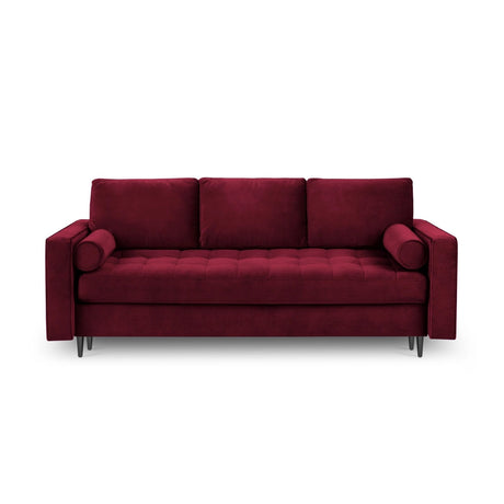 Aspen 3-Sitzer Sofa mit Schlaffunktion und Stauraum, aus Samt in Rot (Salvador 13), 225x100x96 cm von Cosmopolitan Design – Bild 3