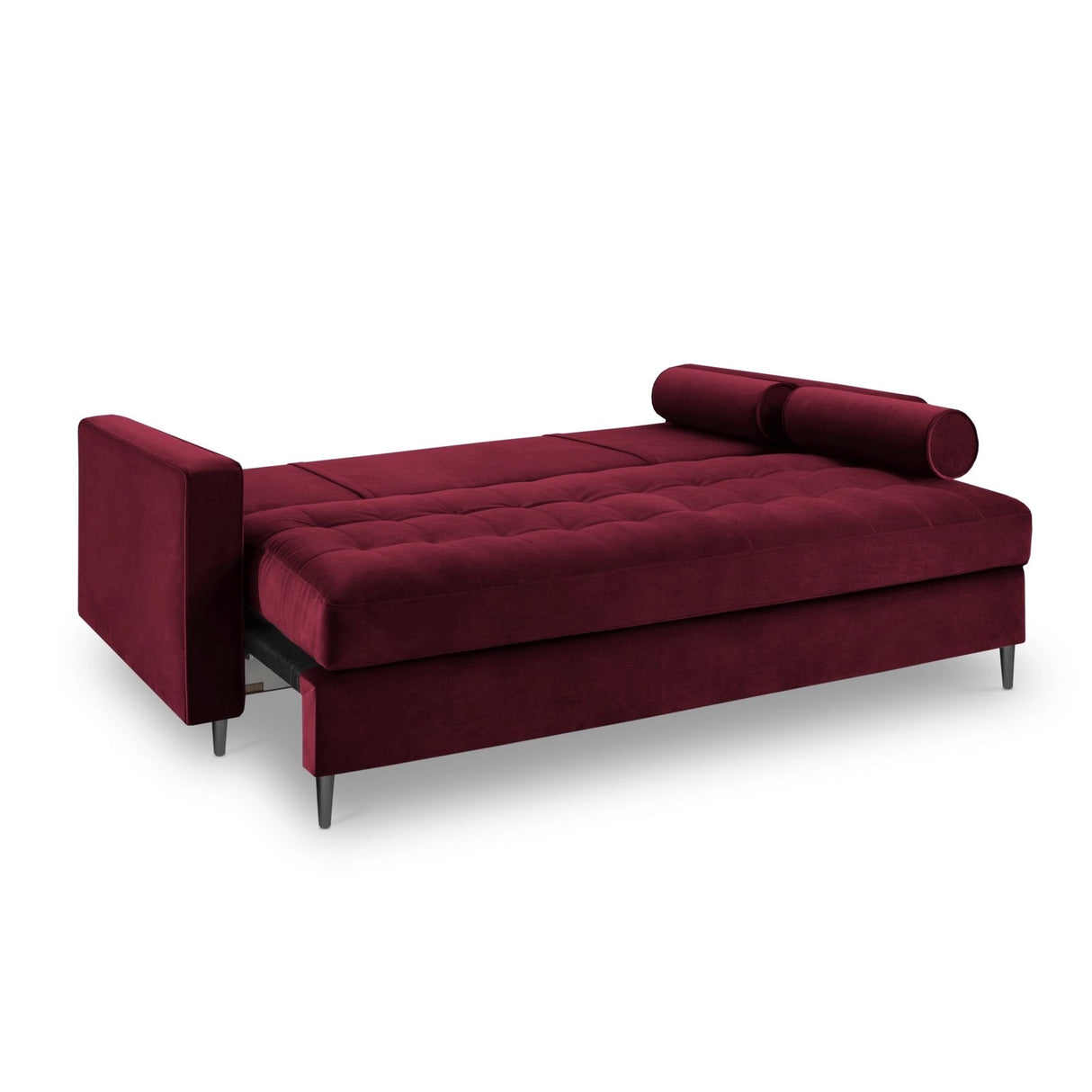 Aspen 3-Sitzer Sofa mit Schlaffunktion und Stauraum, aus Samt in Rot (Salvador 13), 225x100x96 cm von Cosmopolitan Design – Bild 5